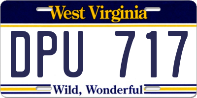 WV license plate DPU717