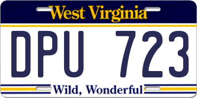 WV license plate DPU723