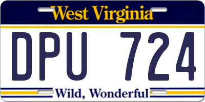 WV license plate DPU724