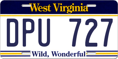 WV license plate DPU727