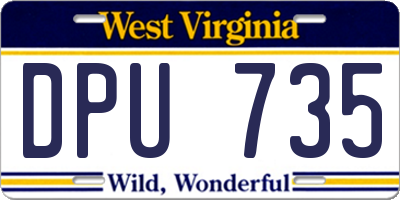 WV license plate DPU735
