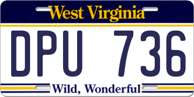 WV license plate DPU736