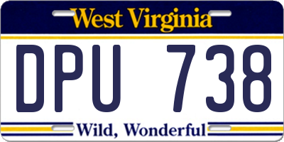 WV license plate DPU738