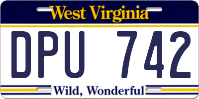 WV license plate DPU742