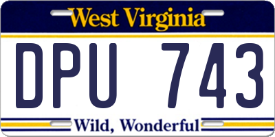 WV license plate DPU743