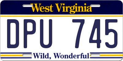 WV license plate DPU745