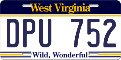 WV license plate DPU752