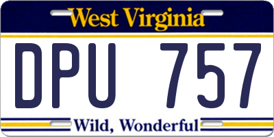WV license plate DPU757
