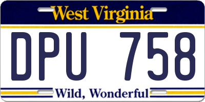 WV license plate DPU758