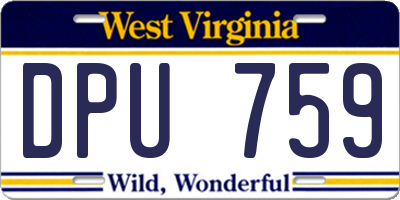 WV license plate DPU759