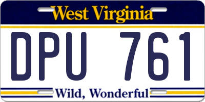 WV license plate DPU761