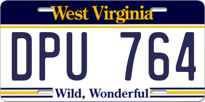 WV license plate DPU764