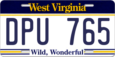 WV license plate DPU765