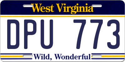 WV license plate DPU773