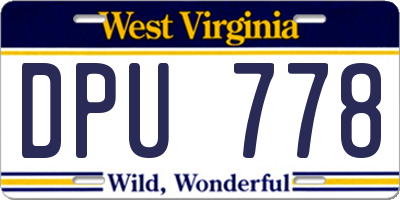 WV license plate DPU778