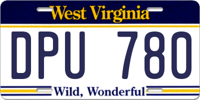 WV license plate DPU780