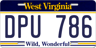 WV license plate DPU786