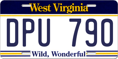 WV license plate DPU790