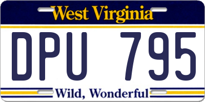 WV license plate DPU795