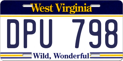 WV license plate DPU798