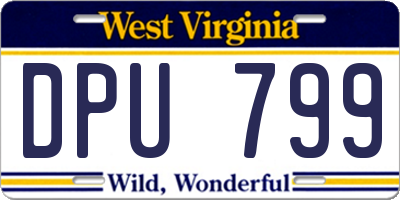 WV license plate DPU799