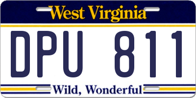 WV license plate DPU811