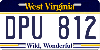 WV license plate DPU812