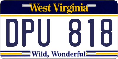 WV license plate DPU818