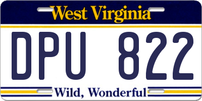 WV license plate DPU822