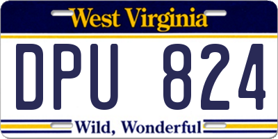 WV license plate DPU824