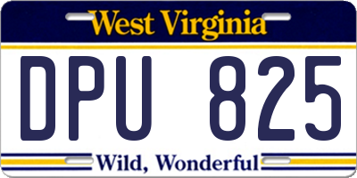 WV license plate DPU825