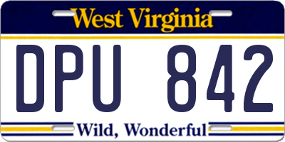 WV license plate DPU842