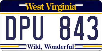 WV license plate DPU843