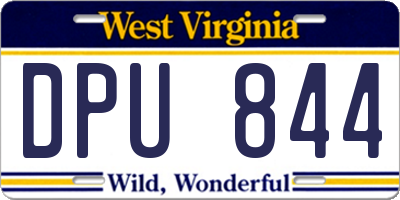 WV license plate DPU844