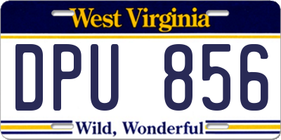 WV license plate DPU856