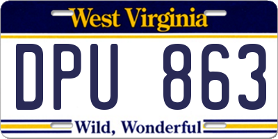 WV license plate DPU863