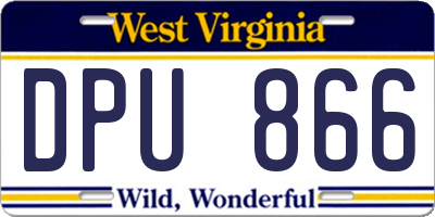 WV license plate DPU866
