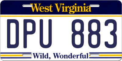 WV license plate DPU883