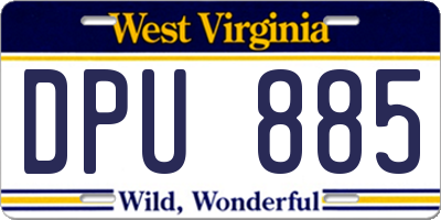 WV license plate DPU885