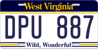 WV license plate DPU887
