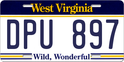 WV license plate DPU897