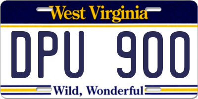 WV license plate DPU900