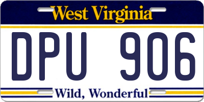 WV license plate DPU906