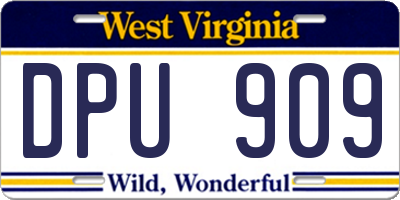 WV license plate DPU909