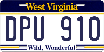 WV license plate DPU910
