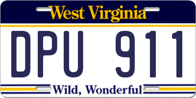 WV license plate DPU911