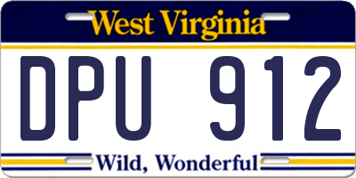 WV license plate DPU912