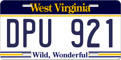 WV license plate DPU921