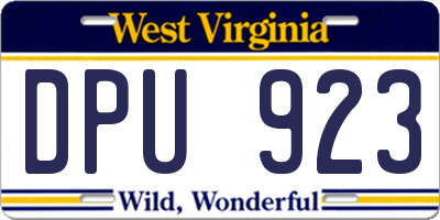 WV license plate DPU923
