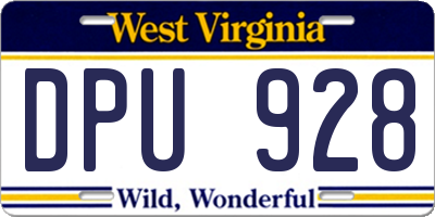 WV license plate DPU928